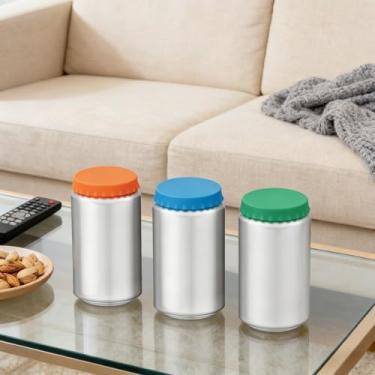 Imagem de Pacote com 6 tampas de silicone para refrigerante, tampas reutilizáveis para latas de refrigerante, tampas de lata de cerveja, tampa e protetor para refrigerante, cerveja, bebidas, suco, coca, serve