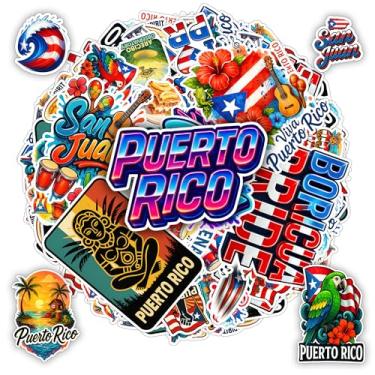 Imagem de BETANAS Pacote de adesivos de 100 peças de Porto Rico, vinil de viagem caribenho à prova d'água adesivos de cultura tropical para capacete, para-choque, carro, garrafa de água, scrapbook, geladeira