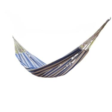 Imagem de Rede de Descanso Casal Listrada Gigante Modelo 3,90 x 1,50m(Azul com Bege)