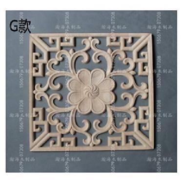 Imagem de 3. 0 CM Decorações de madeira para centro de mobiliário em casa, decalque esculpido português porta de mobília sem pintura Applique onlay armário decoração(2PCS)