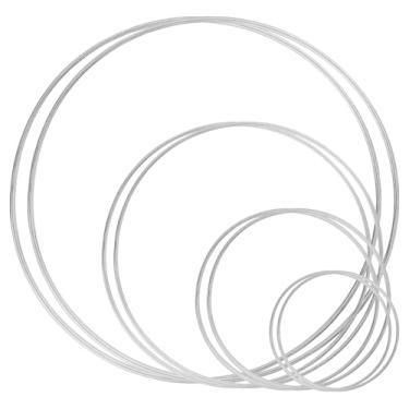 Imagem de YDJIANCAI Argola de macramê prata, anel de metal para decoração de casamento e arte de pendurar na parede, suprimentos de artesanato DIY, 1 pacote (tamanho: 40 cm)
