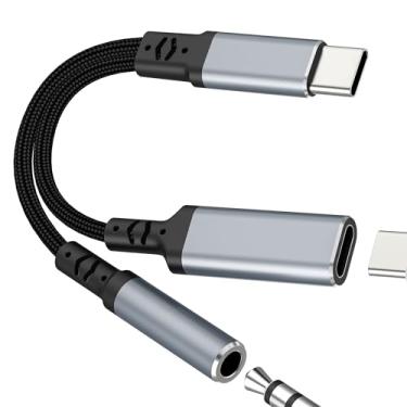 Imagem de Adaptador USB C para auxiliar (2 em 1) fone de ouvido de áudio para iPhone 17 16 15 Pro Max 3,5 mm tipo C cabo carregador compatível com Samsung S25 S24 S23 S22 Splitter Dongle Cord para Apple Wired
