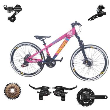 Imagem de Bicicleta 26 VikingX T25 21v Freeride Shimano Avançado Pneu Slick Fino Faixa1.50 Branca-Unissex