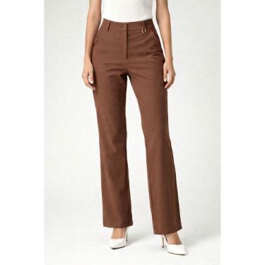 Imagem de Calça Reta Alma Feminina Cintura Alta Sofisticada