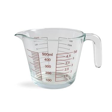 Imagem de Jarra Medidora de Vidro 500ml com Marcação Precisa, Alça Ergonômica, Bico Vertedor e Design Compacto para Cozinha e Confeitaria – Lene