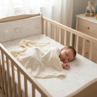 Imagem de Manta Cueiro Bebê em Malha Dupla 100% Algodão com Pompom 70x80cm Hipoalergênica Macia e Confortável Palha