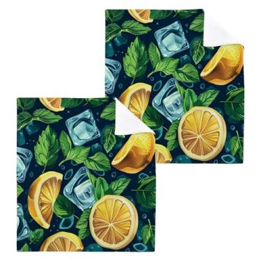 Imagem de xigua Toalhas de mão de algodão limoeiro, toalhas de banho multiusos e absorventes toalhas de rosto macias para a pele para banheiro, cozinha, hotel, academia, panos de lavagem, 4 unidades, 30 x 30 cm