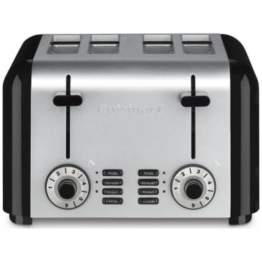Imagem de Torradeira Elétrica, Inoxidável, 4 Fatias, Inox Escovado, 110v, CUISINART CPT 340, Preto
