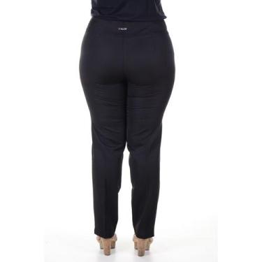 Imagem de Calça Social Feminina Plus Size Reta Confeccionada em Tecido de Two Wa