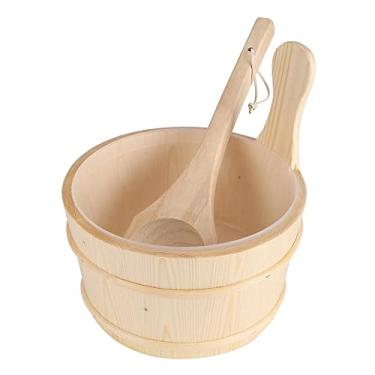 Imagem de WeiLaiKeQi Balde de Madeira de 4 Litros com Concha E Encaixe, Feito à Mão.