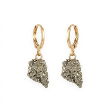 Imagem de Brinco Piercing Argola Pirita Banho Ouro