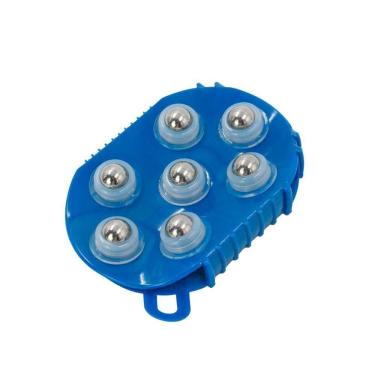 Imagem de Massageador Luva Corporal Massagem Estetica Manual 7 Esferas Portatil Costas Pescoço Relaxamento Azul