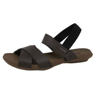 Imagem de Sandalia Feminina Ajustavel Elastico Calce Facil New Face, Cacau, 37