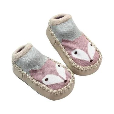 Imagem de Meias Pantufas Unissex Para Bebês Com Solas De Borracha Antiderrapante