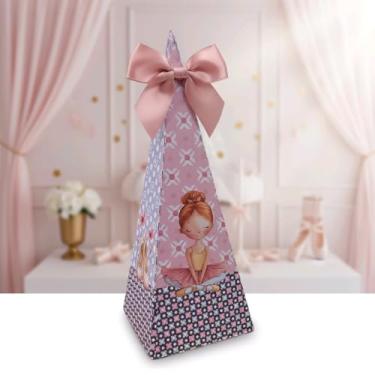 Imagem de Kit 10 Caixas Pirâmide Bailarina Decoração Festa Infantil