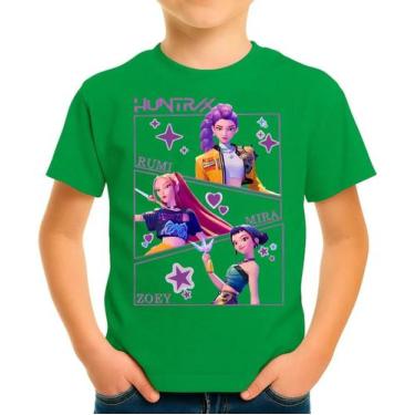 Imagem de Camiseta Camisa de Algodão Juvenil Infantil Menina Menino Huntrix Guer