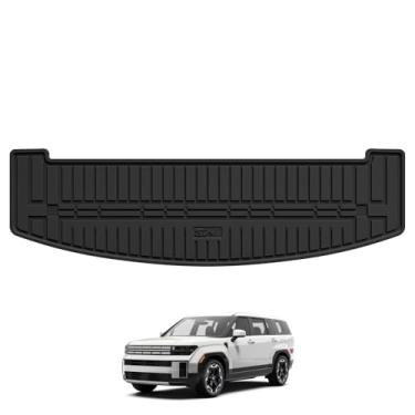Imagem de 3W Forro de carga para Hyundai Santa Fe 2024 2025 2026 Acessórios para tapete de porta-malas, TPE para todos os climas, antiderrapante, resistente