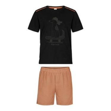 Imagem de Conjunto Infantil Menino Camiseta/Bermuda Laranja Alakazoo-Masculino