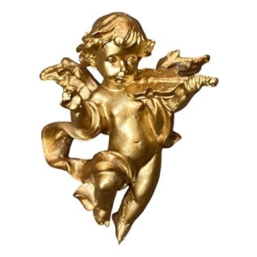 Imagem de Wswqop Escultura de Parede Criativa de Anjo, Querubim, em Resina, Artesanato para Pendurar, Ornamento Colecionável para Decoração de Casa, Estante de TV, Esc, estilo B