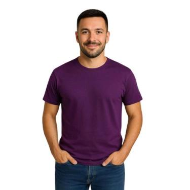 Imagem de Camiseta Básica Masculina 100% Algodão Lisa Premium Básica Casual Dia 