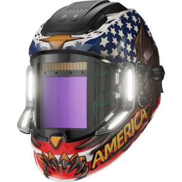 Imagem de Capacete de soldagem ANDELI com 4 luzes LED, escurecimento automático