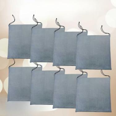 Imagem de Kit com 8 Almofadas de Assento para Cadeiras - Tecido Suede Macio e Confortável, Duráveis e Versáteis para Casa, Jardim e Eventos, Apoio Premium (8 Almofadas,Cinza)