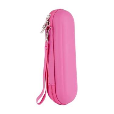 Imagem de FashionCha Estojo de viagem para escova de dentes elétrica, bolsa protetora, acessórios, suporte de escova de dentes portátil, compacto e à prova d'água para, Rosa Vermelha