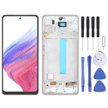 Imagem de Hiregolish Peças de reparo de tela, para Samsung Galaxy A53 5G SM-A536 6,5 polegadas OLED LCD digitalizador de tela conjunto completo com moldura, conjunto de substituição de tela com kits de reparo