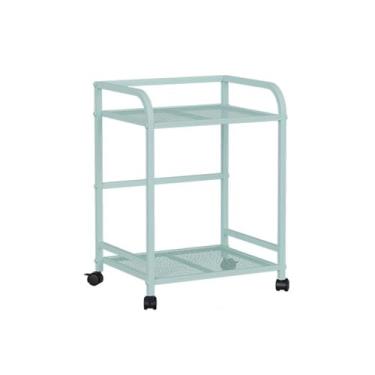 Imagem de Prateleira de impressora para escritório, casa, suporte de torre, suporte de CPU embaixo da mesa com rodízios bloqueáveis, carrinho de PC resistente para mesa de jogos, acessórios de PC (azul)