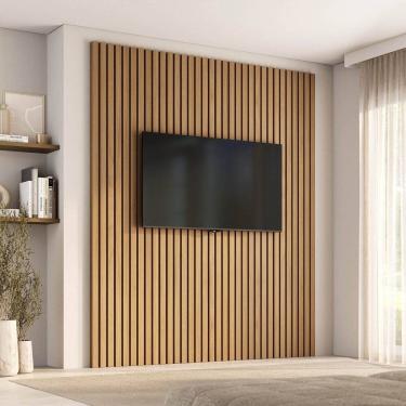 Imagem de Painel para Tv até 75 Polegadas 200x230cm Ripado Aruá Cabecasa Madeiraoriginals Jatoba
