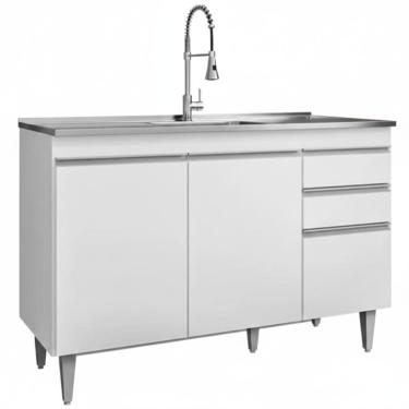 Imagem de Balcao Pia 3 P  2 G 120 cm Melissa Eratto Moveis