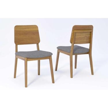 Imagem de Cadeira Cozinha Ipe Kit 2 Un Carvalho/Linho Grafite - Cimol