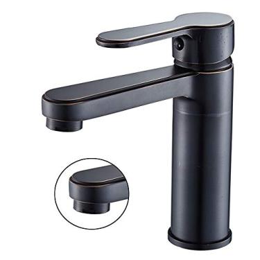 Imagem de Todas as torneiras quentes e frias de cobre preto antigo banheiro banheiro armário de banheiro torneira monobloco