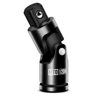 Imagem de MTO Conjunto de junta universal 1 peça, conjunto de soquete giratório de 1/5.1 cm, conjunto de adaptadores de soquete para qualquer ângulo, aço CR-V de grau de impacto, para uso de chave catraca