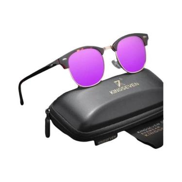 Imagem de Óculos De Sol Femininos De Armação Grande Polarizados UV400 KINGSEVEN 