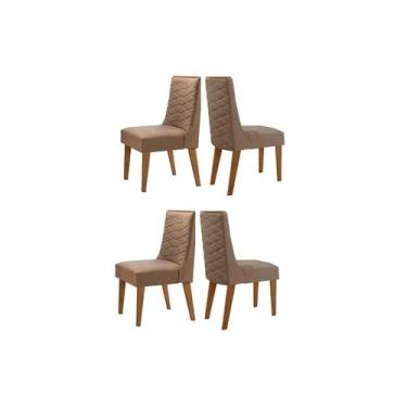 Imagem de Kit 4 Cadeiras Sala Jantar Dafne 4 Un Madeira Capuccino/Suede Capuccin