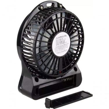 Imagem de Mini Ventilador Portatil C/ Bateria Recarregável 3 Velocidades Preto