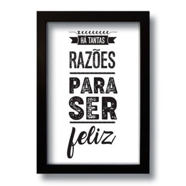 Imagem de Quadro Decorativo Frase Motivacional Ser Feliz 33x43 Cm