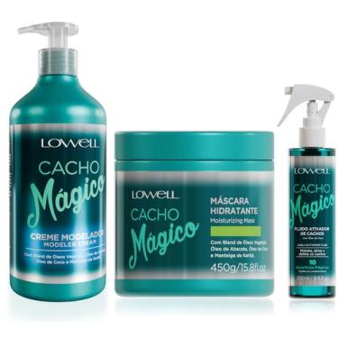 Imagem de Kit Lowell Cacho Magico Mascara 450g e Creme 500ml Ativador 200ml