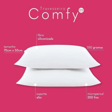 Imagem de Kit 02 Travesseiros Comfy Suporte Alto - Branco
