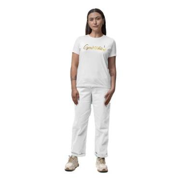 Imagem de Camiseta Gratidão Branca Ano Novo Reveillon Baby Look Feminina - Black