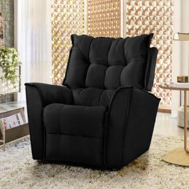 Imagem de Poltrona Reclinavel Do Papai Para Sala King Veludo Preto - Star Confor