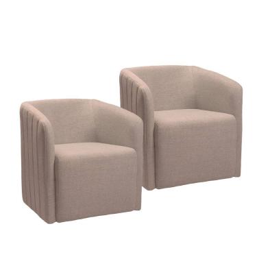 Imagem de Kit 2 Poltronas Bluemont com Manta Acrilica Movellu Home