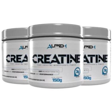 Imagem de Kit 3x Creatina Monohidratada 150g Pura Alpex Nutrition, kit3creaalpex