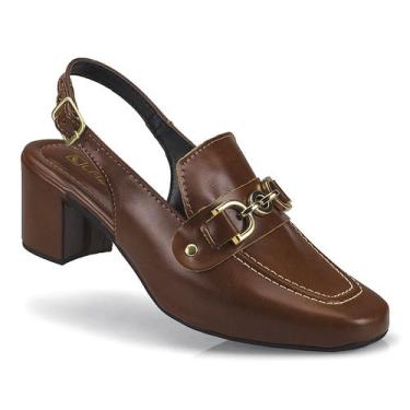 Imagem de Sapato Feminino Mule Loafer Salto Bloco Grosso Confortável - LAZZLU, C