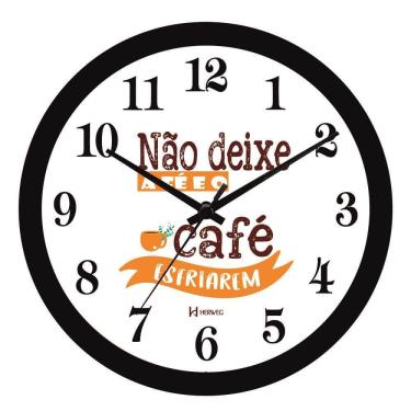 Imagem de Relógio De Parede Herweg Ref: 660148-034 Preto Fé e Café