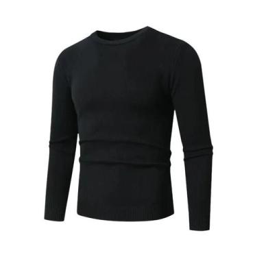 Imagem de Suéter Masculino Slim Fit Com Gola Redonda, Leve E Macio, Manga Longa,