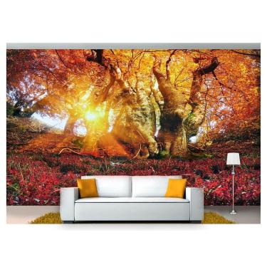 Imagem de Papel De Parede Floresta Natureza Árvores 3D 3M² Xna207