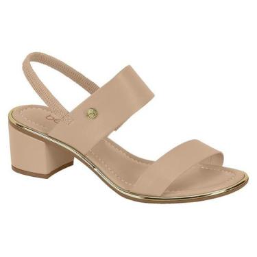 Imagem de Sandália Feminina Beira Rio Salto Médio Bloco Grosso Elástico Conforto