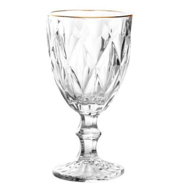 Imagem de Taça para Água Lyor Diamond de Vidro Dourado 330ml - Wolff